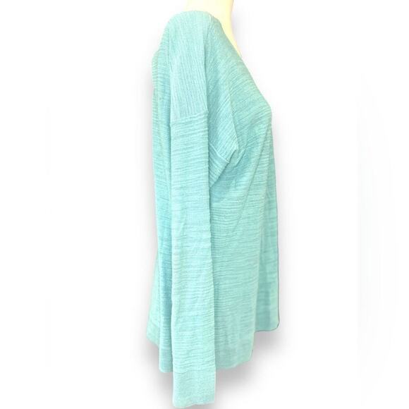 J. Jill - Lightweight Long Sleeve Crew Neck Pullover Sweater Turquoise Blue - Picture 6 of 10